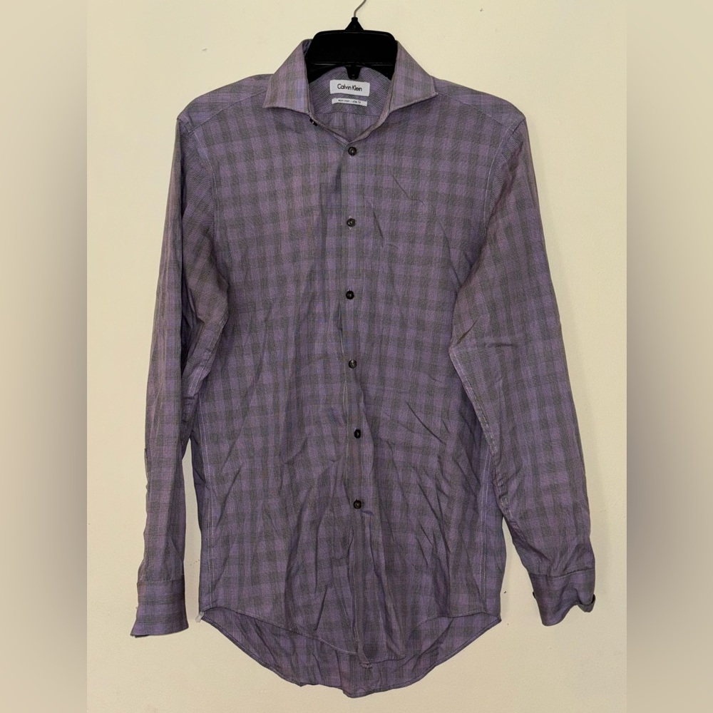 Calvin Klein Lavender Plaid Shirt